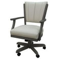 thumbnail image 1 of Classic Caster Solid Wood Dining Chair - Ocean Beige Vinyl - Dark Grey, 1 of 2
