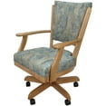 thumbnail image 1 of Classic Caster Solid Wood Dining Chair - Poet Sky Blue Fabric - Natural, 1 of 5