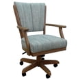 thumbnail image 1 of Classic Caster Solid Wood Dining Chair - Watusi Aquatint Teal Fabric - Light Oak, 1 of 2
