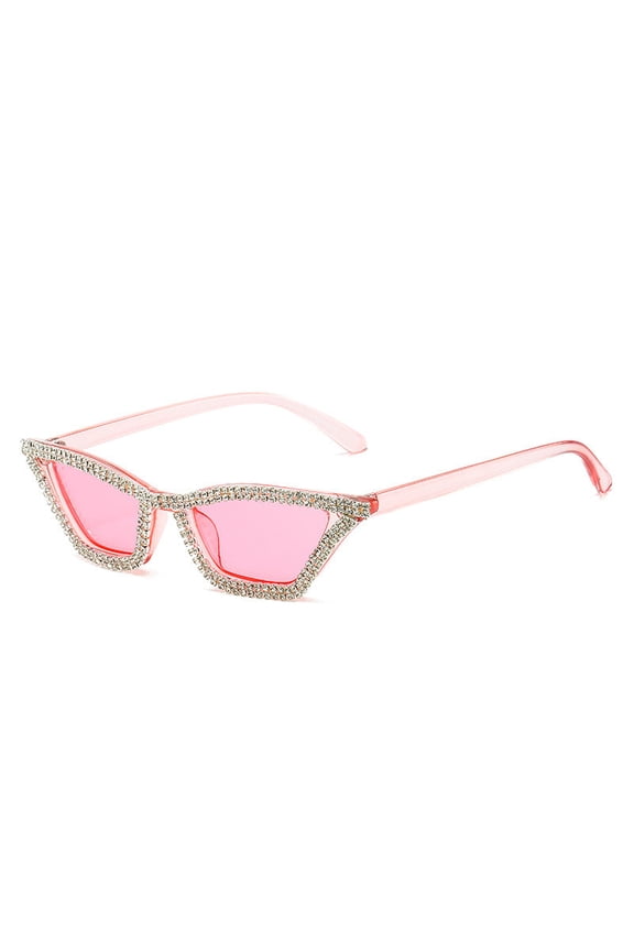 Classic Cat Eye Sunglasses: Handmade, Stylish Diamond Accent Frames for Women, Perfect for Driving and Street Style, Plastic, Regular Size