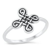 Classic Celtic Cross Knot Ring .925 Sterling Silver Band Jewelry Female Male Unisex Size 10
