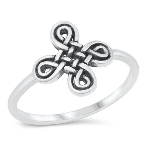 Classic Celtic Cross Knot Ring .925 Sterling Silver Band Jewelry Female Male Unisex Size 4