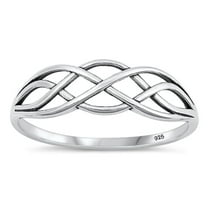Classic Celtic Ring .925 High Polished Sterling Silver Band Jewelry Female Male Unisex Size 4