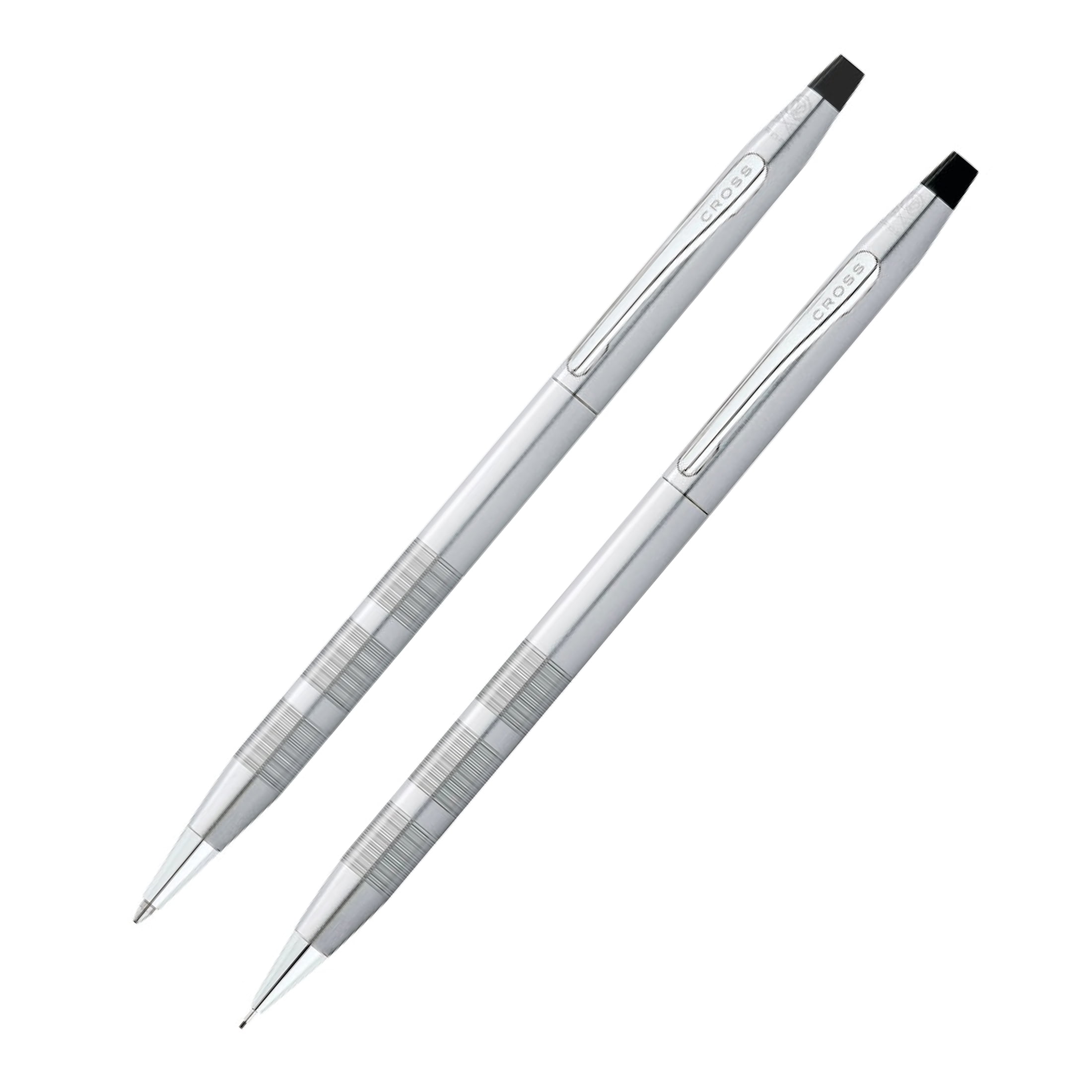 Cross Classic Century Refillable Medium Ballpoint Pen and 0.5mm Pencil Set, Includes Premium Gift Box - Satin Chrome