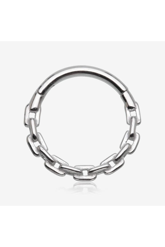 Classic Chain Link Clicker Hoop Ring