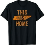 Classic Charm: Retro State Tee in Sleek Black with Bold Orange Print - Perfect Memento for Local Pride!