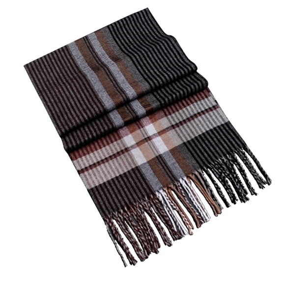 Classic Check Pattern Winter Scarf for Men and Women Soft Warm Thickened Fashion Neck Wrap Accessory Ideal Cold Weather Comfort