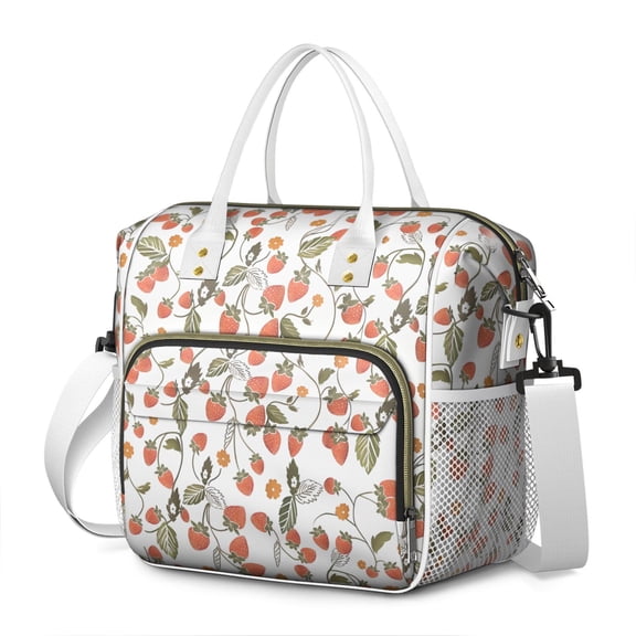 Classic Checkered Lunch Box – Vintage Plaid Insulated Cooler Tote with Dual Compartments & Multi-pocket Organizer Reusable for Work School or Gifts