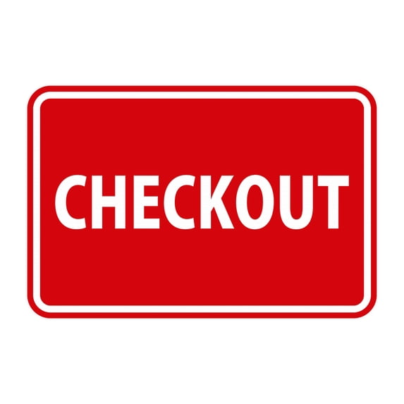 Classic Checkout Sign (Red) - Medium