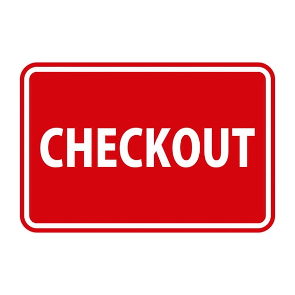 Classic Checkout Sign (Red) - Small