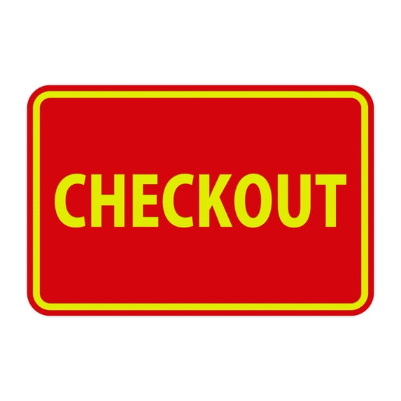 Classic Checkout Sign (Red/Yellow) - Small