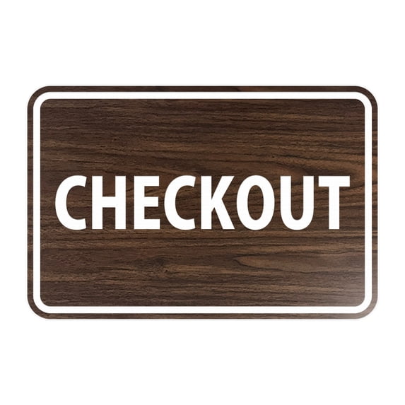 Classic Checkout Sign (Walnut) - Small