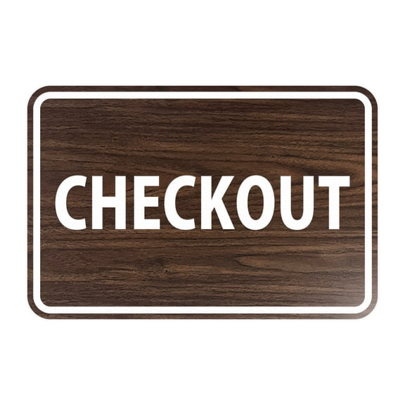Classic Checkout Sign (Walnut) - Small