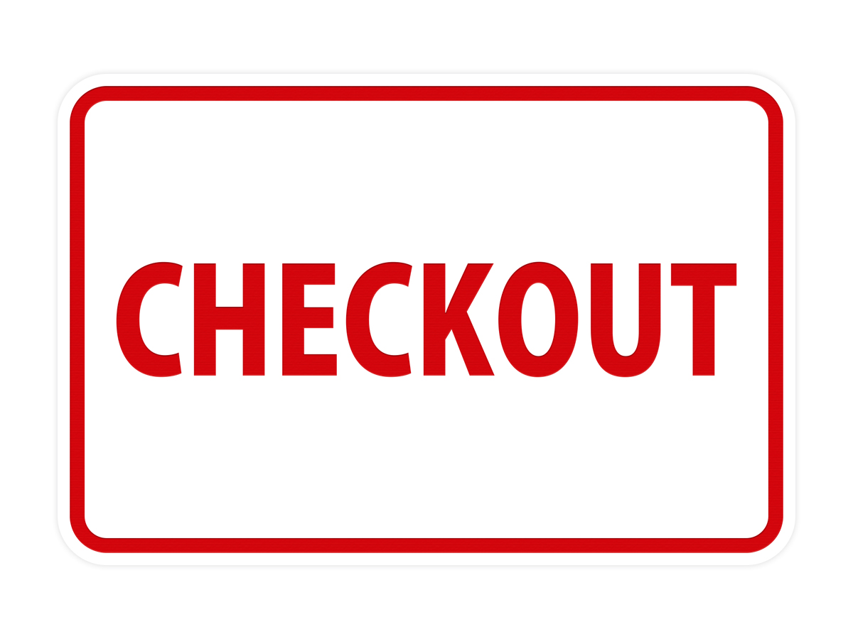 Classic Checkout Sign (White/Red) - Small - image 1 of 1
