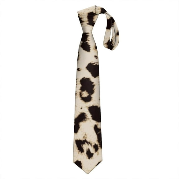 Classic Cheetah Print Tie for Men - Satin Business & Wedding Necktie - Wrinkle-Resistant Fabric with Animal Spots Design