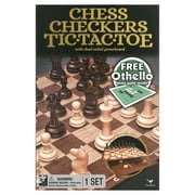 Classic Chess Checkers and Tic-Tac-Toe Set with Othello Demo