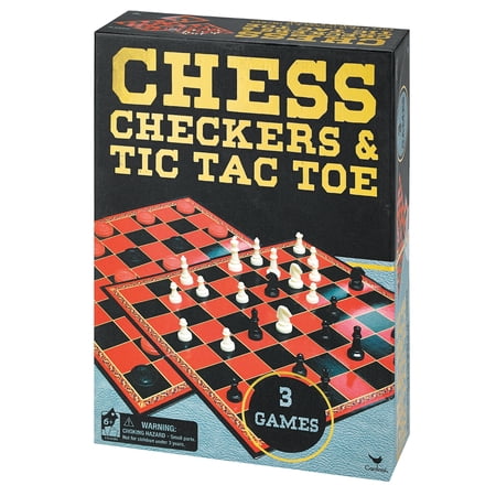 Classic Chess Checkers and Tic-Tac-Toe Set