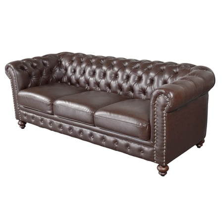 Classic Chesterfield Brown Sofa