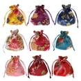 thumbnail image 1 of Classic Chinese Flower Embroidery Jewelry Bag Organizer Silk Traditional Pouch, 1 of 17
