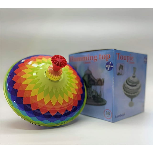 Classic Choral Multicolor Music Spinning Tin Top Toy for Children from