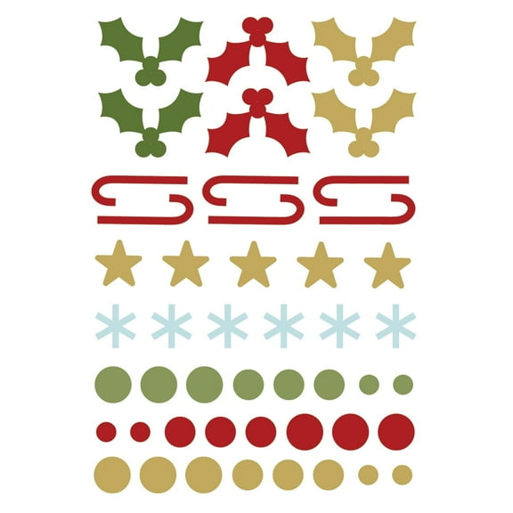 Classic Christmas Enamel Dots & Shapes Embellishments 60/Pkg-