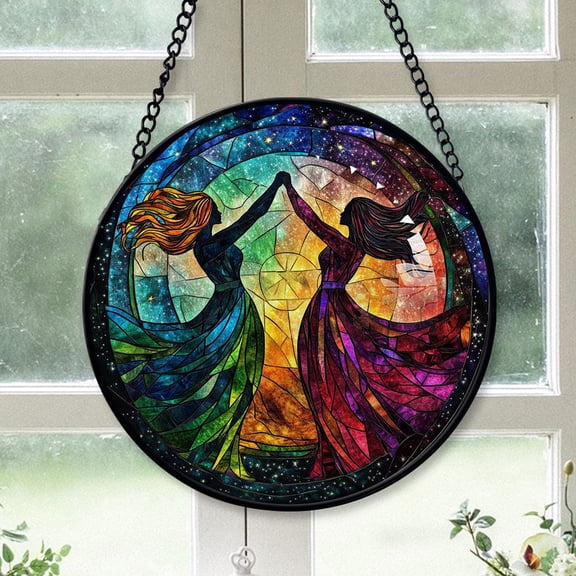 Classic Christmas Gift - Mosaic Music Note Christmas Stained Glass Hanging Ornament - Red & Green Holiday Tree Decor, Gift for Friends, Family, Mom & Dad