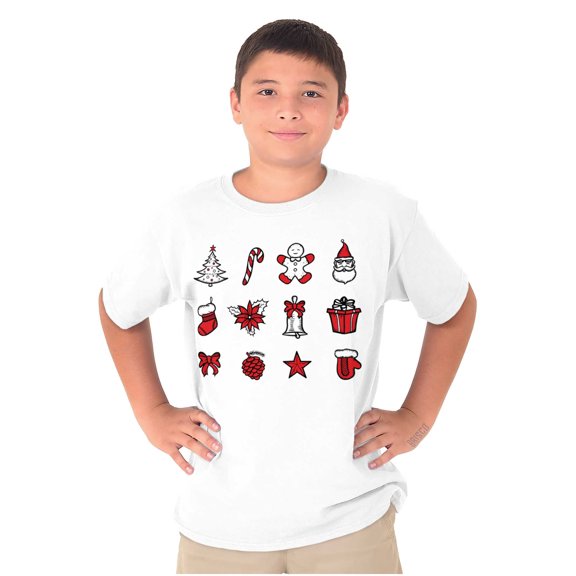 Classic Christmas Holiday Ornaments Crewneck T Shirts Boy Girl Brisco Brands S