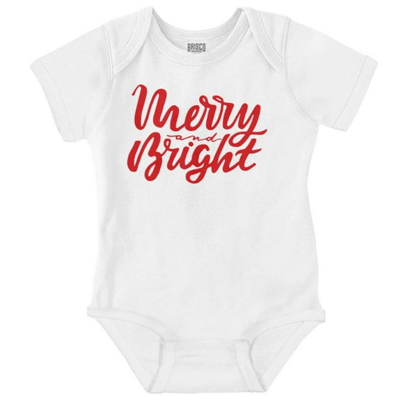 Classic Christmas Merry and Bright Baby Romper Boys or Girls Brisco Brands NB