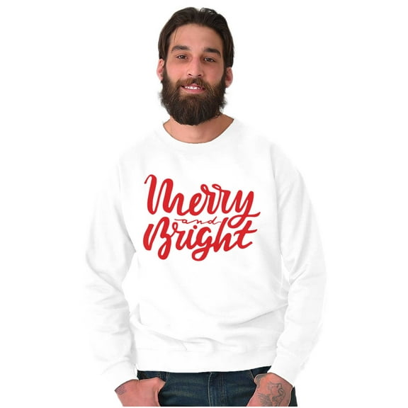 Classic Christmas Merry and Bright Sweatshirt for Men or Women Brisco Brands S