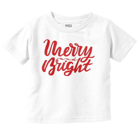 Classic Christmas Merry and Bright Toddler Baby Graphic T Shirt Brisco Brands 2T