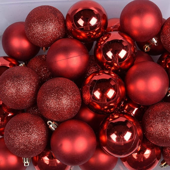 Classic Christmas Ornaments Balls,1.2" Shatterproof Plastic Christmas Ornaments Sets for Xmas Christmas Tree Holiday Wedding Party Decoration, 24 Count
