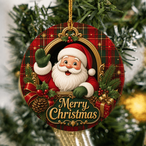 Classic Christmas Santa Acrylic Hanging Ornament