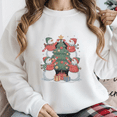 thumbnail image 1 of Classic Christmas Snowman Tree Crewneck Winter Snowcrew Sweatshirt, up to size 5XL, 1 of 2