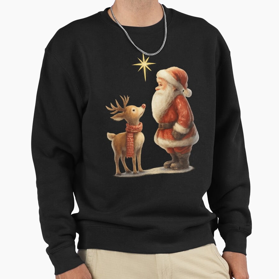 Classic Christmas St. Nick Rudolph Cute Unisex Sweatshirt Reindeer ...