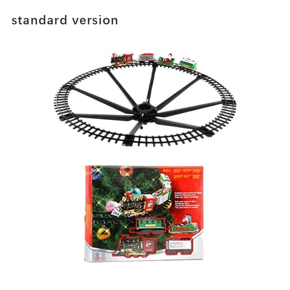 Classic Christmas Train Set with Lights and Sounds - 11.5 Ft Railway Tracks Battery Operated Train Toy Models, Plastic Electronic Playset for Under The Tree, Festive Decor & Kids Gift