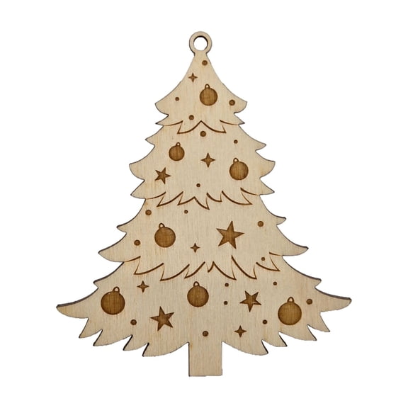 Classic Christmas Tree Laser‑Cut Wooden Ornament – Classical Holiday Décor