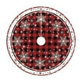 thumbnail image 1 of Classic Christmas Tree Skirt 48 Inches with Snow Pattern Plush Soft Tree Mat for Xmas Party Decorations Holiday Indoor Outdoor Festive Home Decor and Celebration, 1 of 5