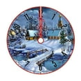 thumbnail image 1 of Classic Christmas Tree Skirt 48 Inches with Snow Pattern Plush Soft Tree Mat for Xmas Party Decorations Holiday Indoor Outdoor Festive Home Decor and Celebration, 1 of 5