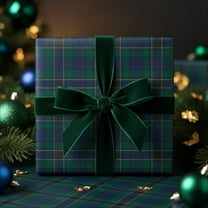 Classic Christmas Wrapping Paper Plaid Gift Wrapping Paper Green Gift Wrap Paper Holiday Wrapping Paper, 1 Roll
