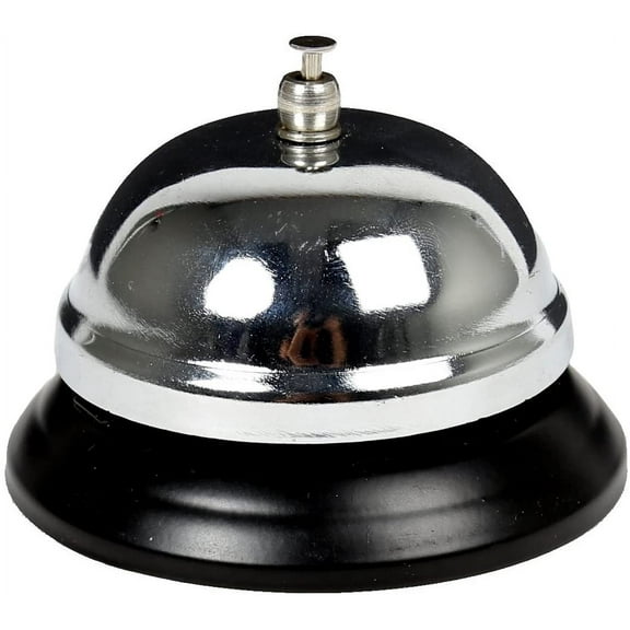 Classic Chrome Desk Bell for Reception, School, or Restaurant, 3 inches, Chrome Silver (43265)