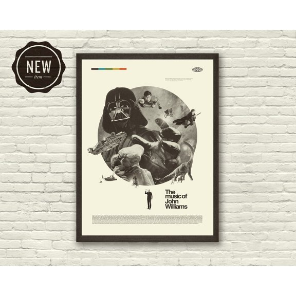 Classic Cinema Music Composer Tribute Swiss Retro Home Style Version Beta Mid-Century Modern Wall Art, Unframed Poster
