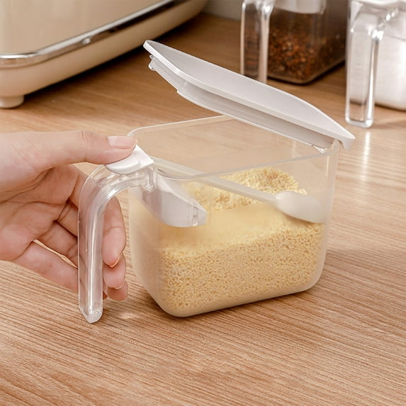 Classic Clear Glass Sugar Bowl with Lid Serving Spoon Salt Pot Pepper Storage Jar Seasoning Pot Dispenser Container Sugar Box Condiment Spice Racks Holder for Home Kitchen