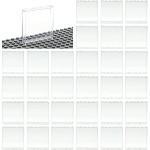 Classic Clear Tranparent Panel Window Bulk, Window Panel 1x6x5 20 Piece, Compatible with Lego Parts Panel 1x6x5 Tranparent (Color: Tranparent), A0001