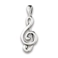 thumbnail image 1 of Classic Clef Note Pendant .925 Sterling Silver Musician Charm Jewelry Female Unisex, 1 of 3