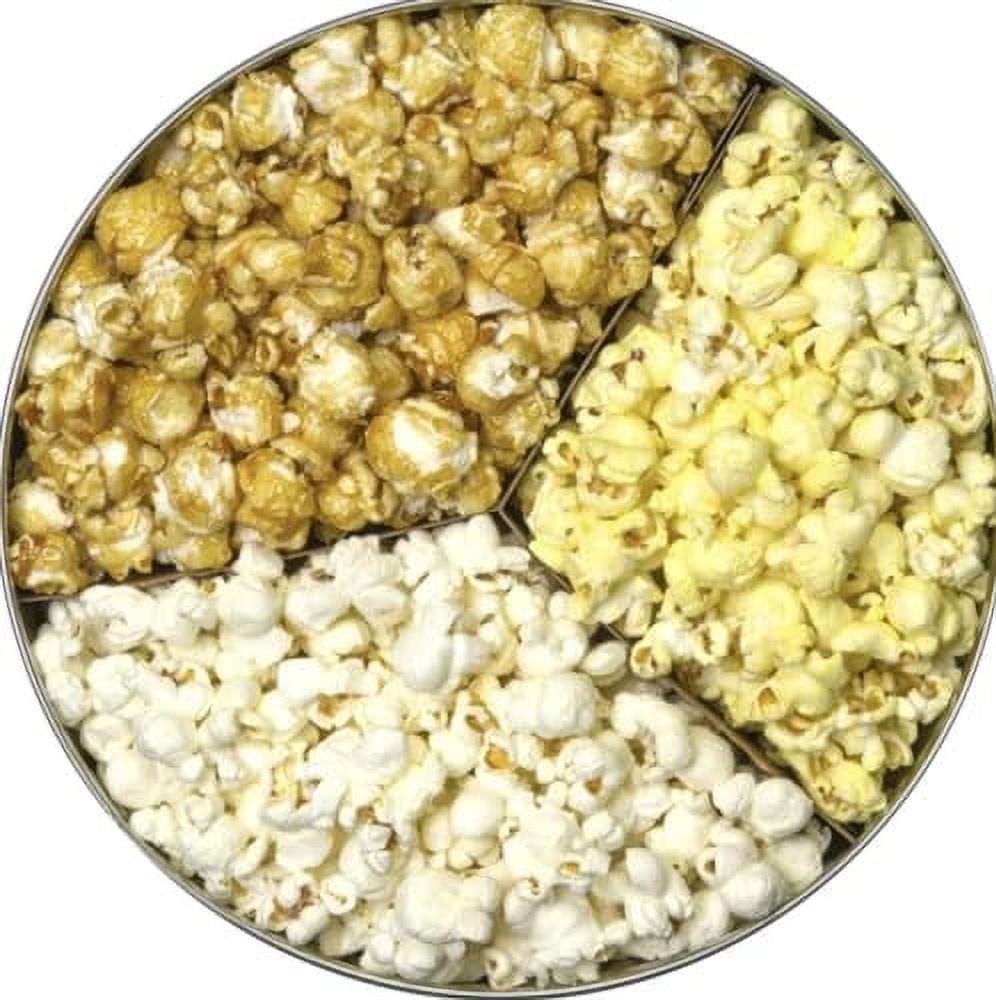 Classic Collectible Gourmet Holiday Popcorn Tin Caramel, White Cheddar