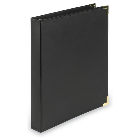 Classic Collection Executive Presentation 3 Ring Binder/ Binder, 1 Inch Binder, Brass Round Ring (Holds 200 Sheets), Black