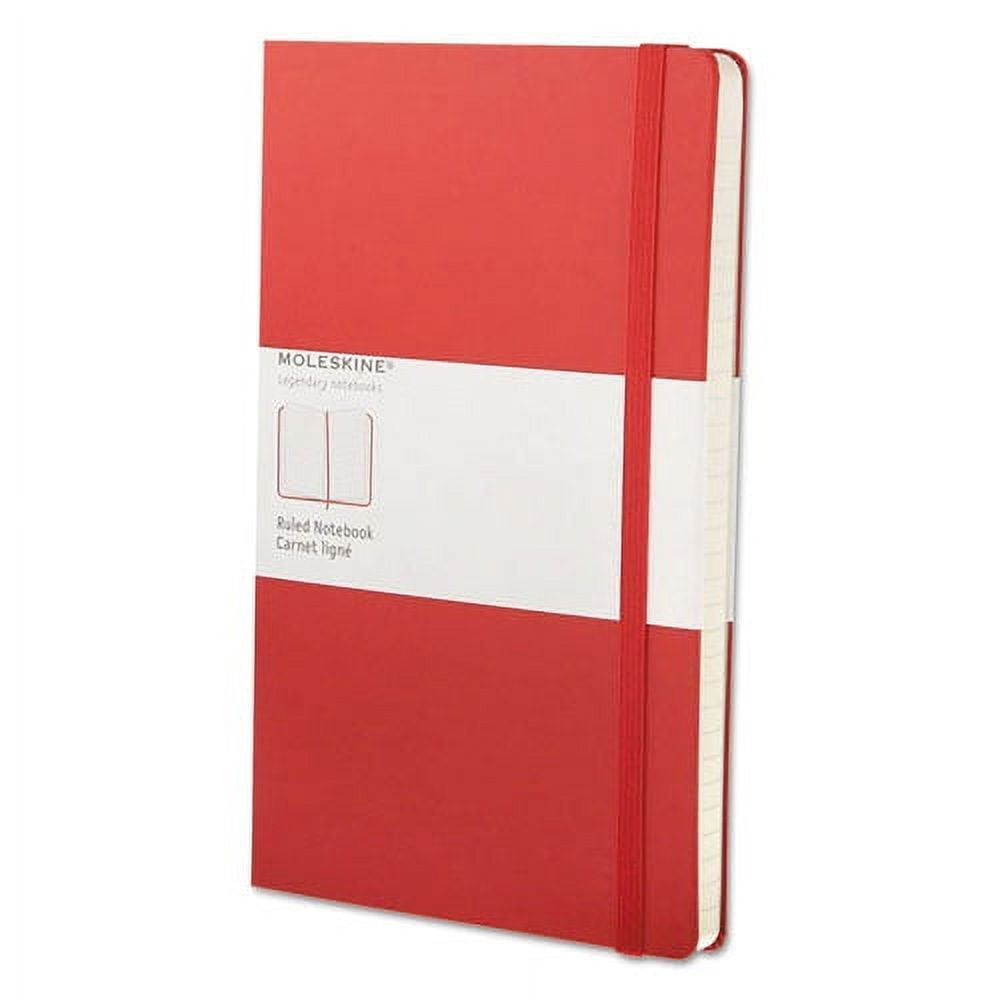 Classic Colored Hardcover Notebook, 1 Subject, Narrow Rule, Red Cover, 8.25 X 5, 240 Sheets | Bundle of 2 Each