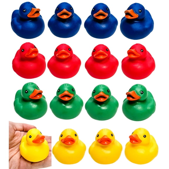 Classic Colorful Floating Rubber Ducks (12 Pack) Fun Toys for Carnivals and Party Bath Tub Toys and Jeep Duck Ducking