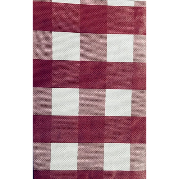 Classic Colors Checkered Vinyl Flannel Backed Tablecloth (Red, 52" x 90" Oblong)
