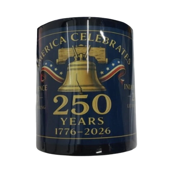 Classic Commemorative Ceramic Cup with 1776-2026 Patterns, Patriotic Themed Drinkware for Hot Tea and Cold Drinks, Great for Home, Office and Holiday Celebration Gifts